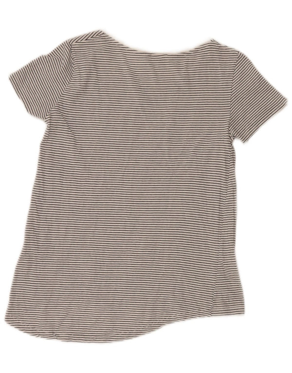 ZARA Camiseta Mujer Top UK 10 Small Gris Pinstripe