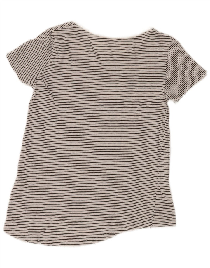 ZARA Camiseta Mujer Top UK 10 Small Gris Pinstripe