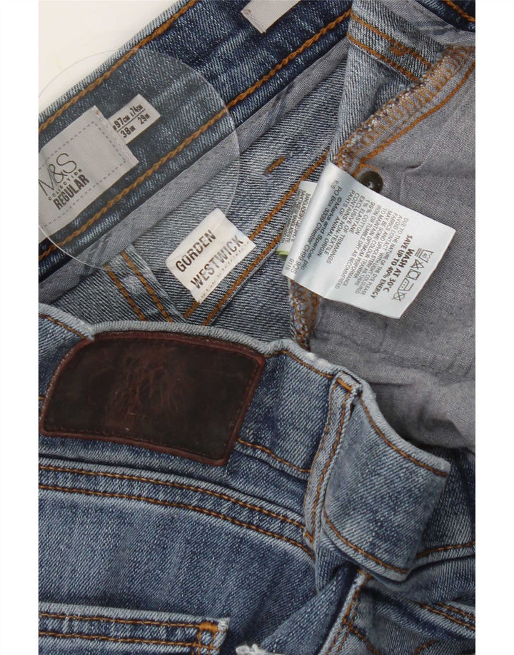 Marks & Spencer Jeans recortados regulares para hombre W38 L25 Algodón azul
