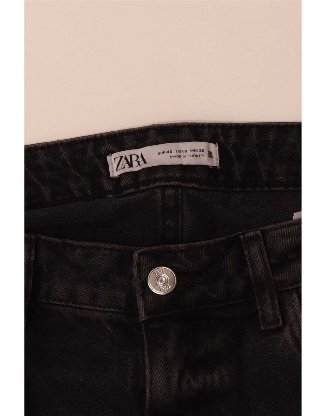 Zara Jeans Rectos Mujer EU 40 Medium W30 L29 Algodón Gris