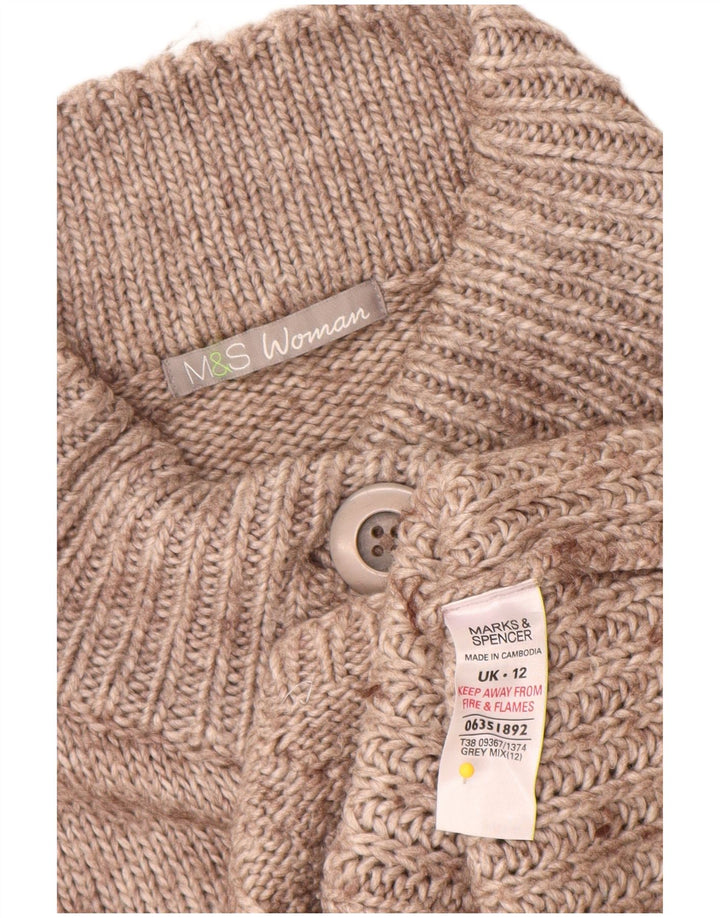 Marks & Spencer Suéter tipo cárdigan para mujer Reino Unido 12 Acrílico moteado gris medio