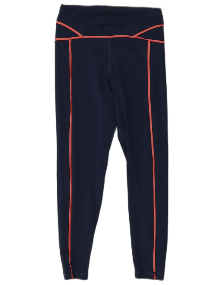 Nike Leggings Dri Fit Graphic para mujer UK 8 Small Poliéster azul marino