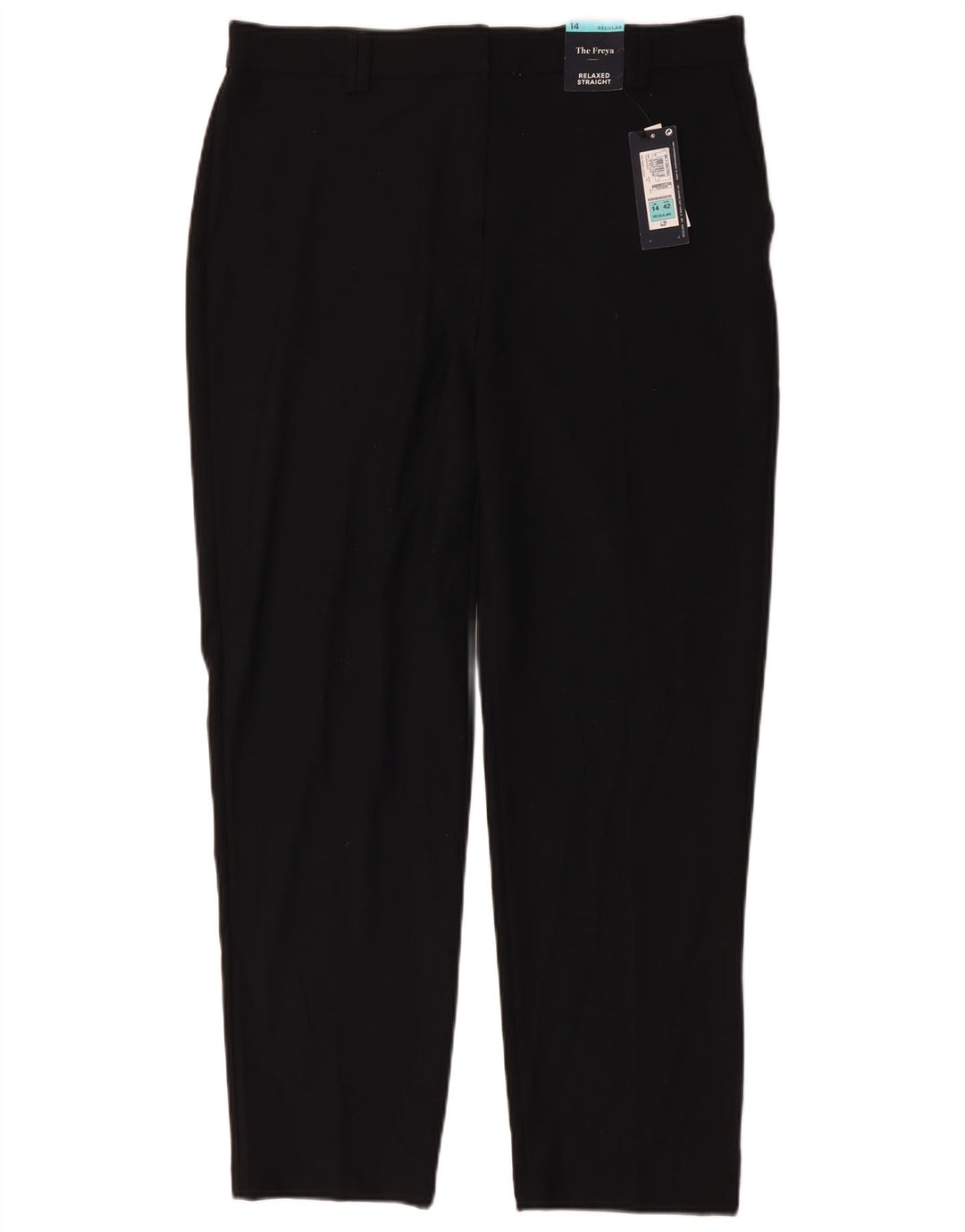 MARKS & SPENCER Pantalones chinos relajados para mujer UK 40 Large W36 L30 Negro