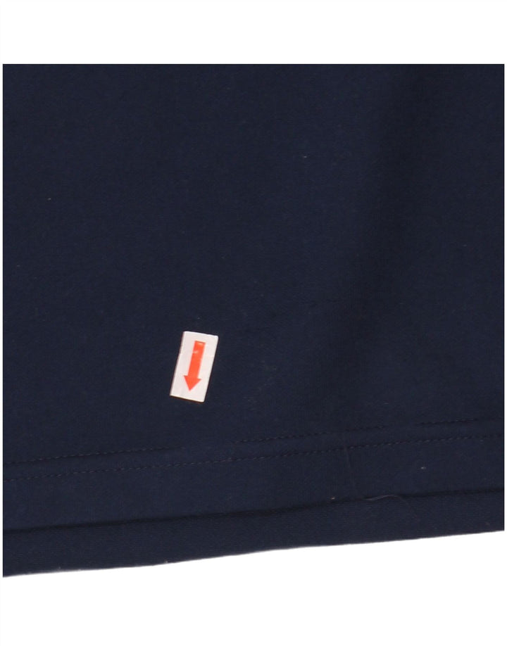 Adidas Mens Climalite Zip Neck Top Manga Larga Grande Azul Marino Poliéster