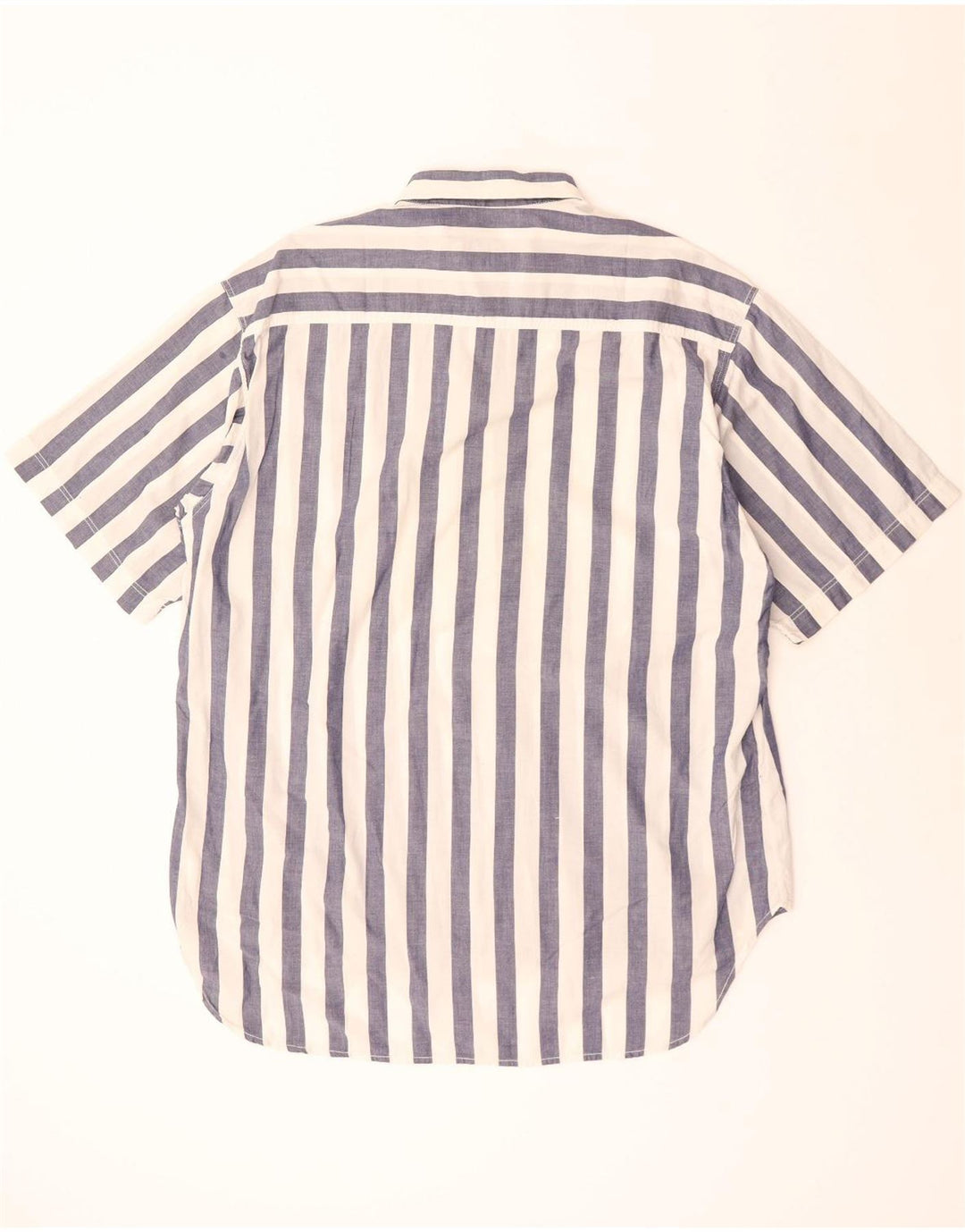 BENETTON Camisa de manga corta para hombre grande azul marino a rayas