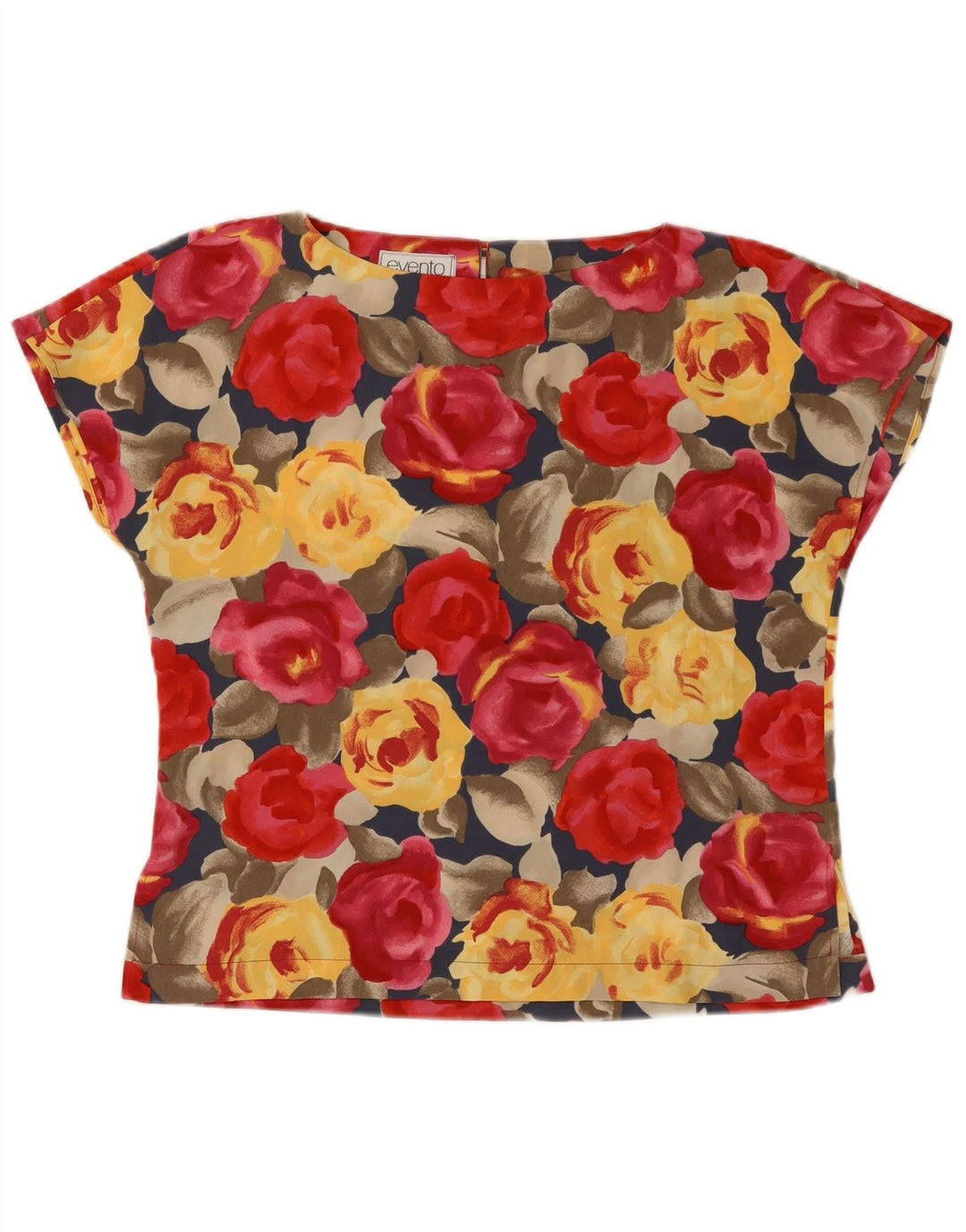 Blusa vintage para mujer Top IT 46 Poliéster floral multicolor grande