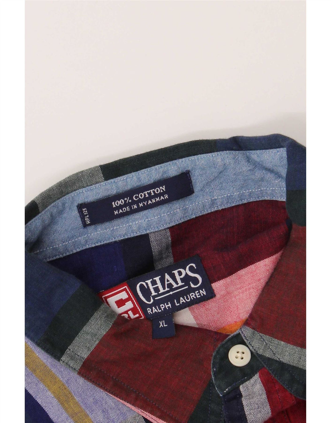 Chaps Ralph Lauren Camisa De Manga Corta Para Hombre XL Algodón A Cuadros Multicolor