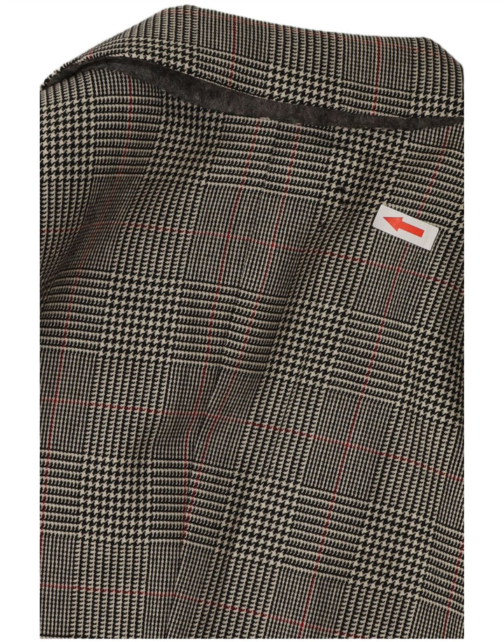 VINTAGE Chaqueta Blazer de 3 Botones para Hombre Reino Unido 38 Pata de Gallo Gris Medio