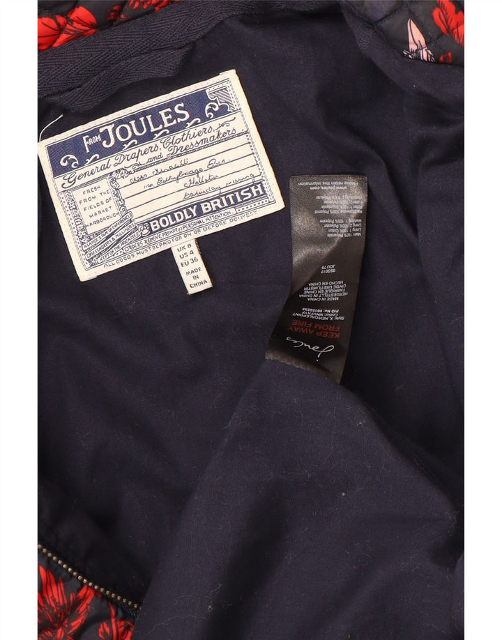 Chaqueta acolchada para mujer Joules UK 8 Small Poliamida floral azul marino