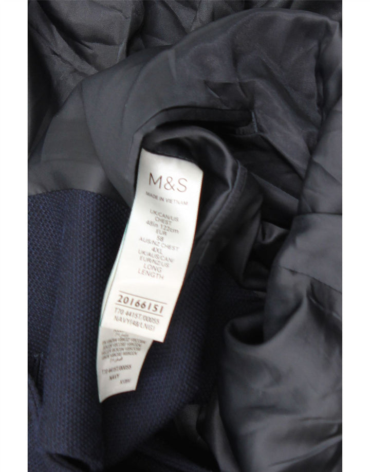 Marks & Spencer Chaqueta tipo blazer de 2 botones para hombre UK 48 2XL Poliamida azul marino