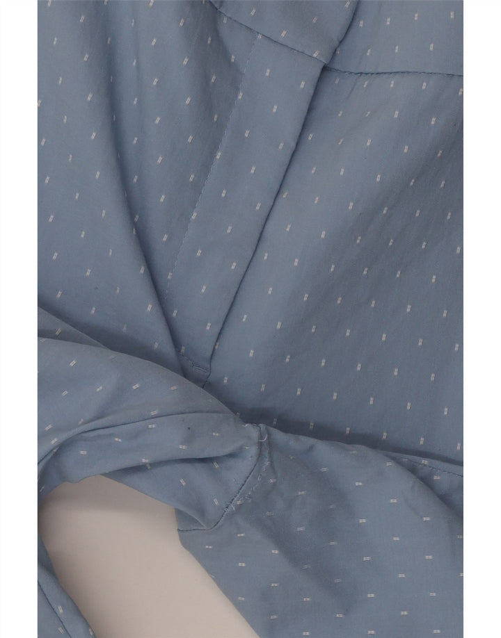 Zara Mujer Pantalón Chino Slim Grande W32 L27 Azul Geométrico