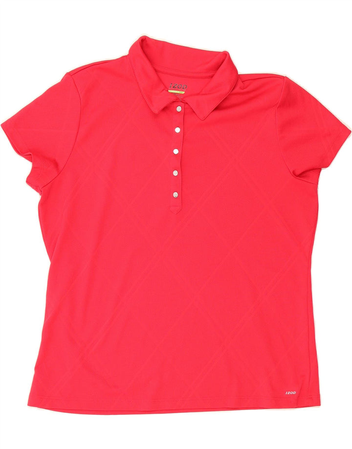 IZOD Womens Polo Shirt UK 16 Large Red Polyester Vintage Izod and Second-Hand Izod from Messina Hembry 