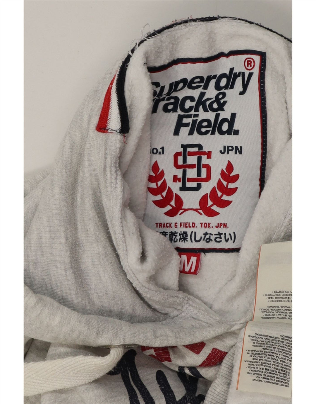 Superdry Jersey con capucha gráfica para mujer Reino Unido 40 Algodón moteado gris medio