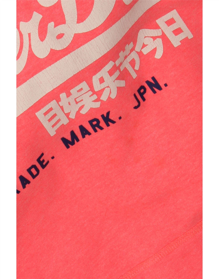SUPERDRY Jersey con capucha gráfica para mujer UK 46 Large Pink Cotton