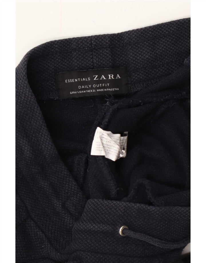 Zara Hombre Pantalones Cortos Sport Medio Azul Marino Algodón
