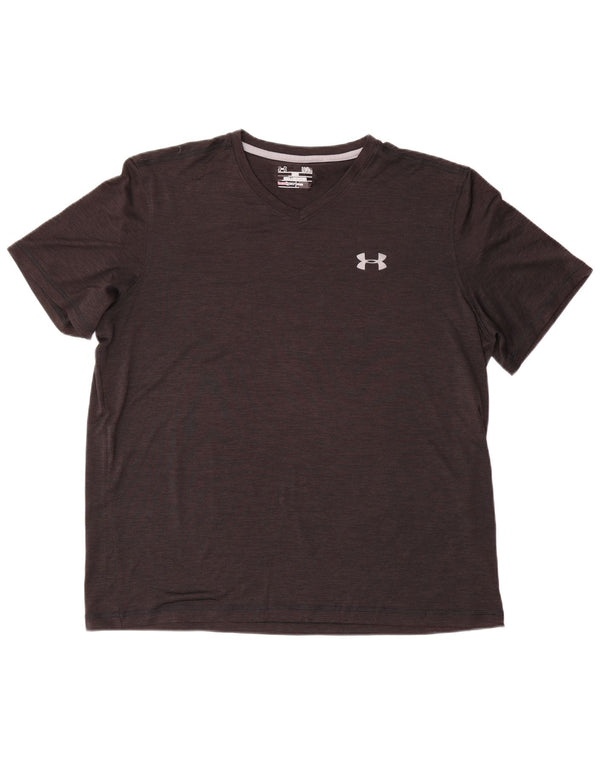 Under Armour Camiseta de manga corta para hombre, talla grande, color negro moteado