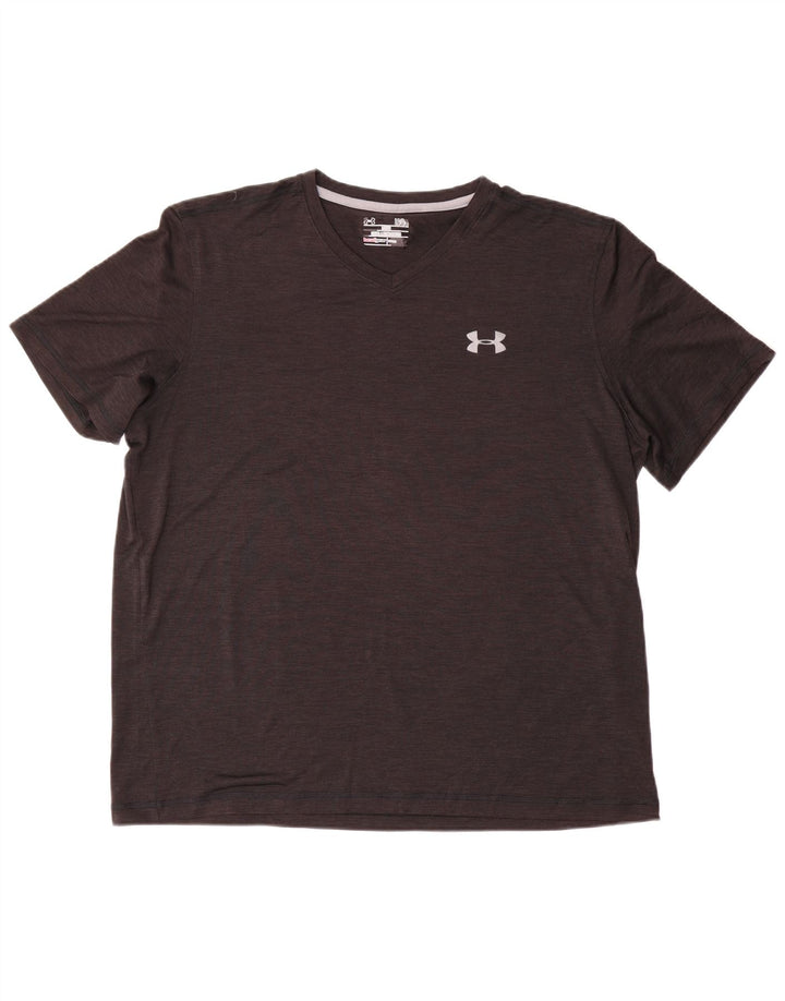 Under Armour Camiseta de manga corta para hombre, talla grande, color negro moteado