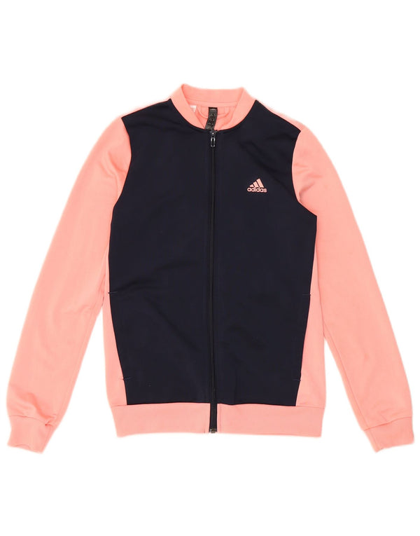 Adidas - Chaqueta de chándal para niña, 13-14 años, color rosa, poliéster