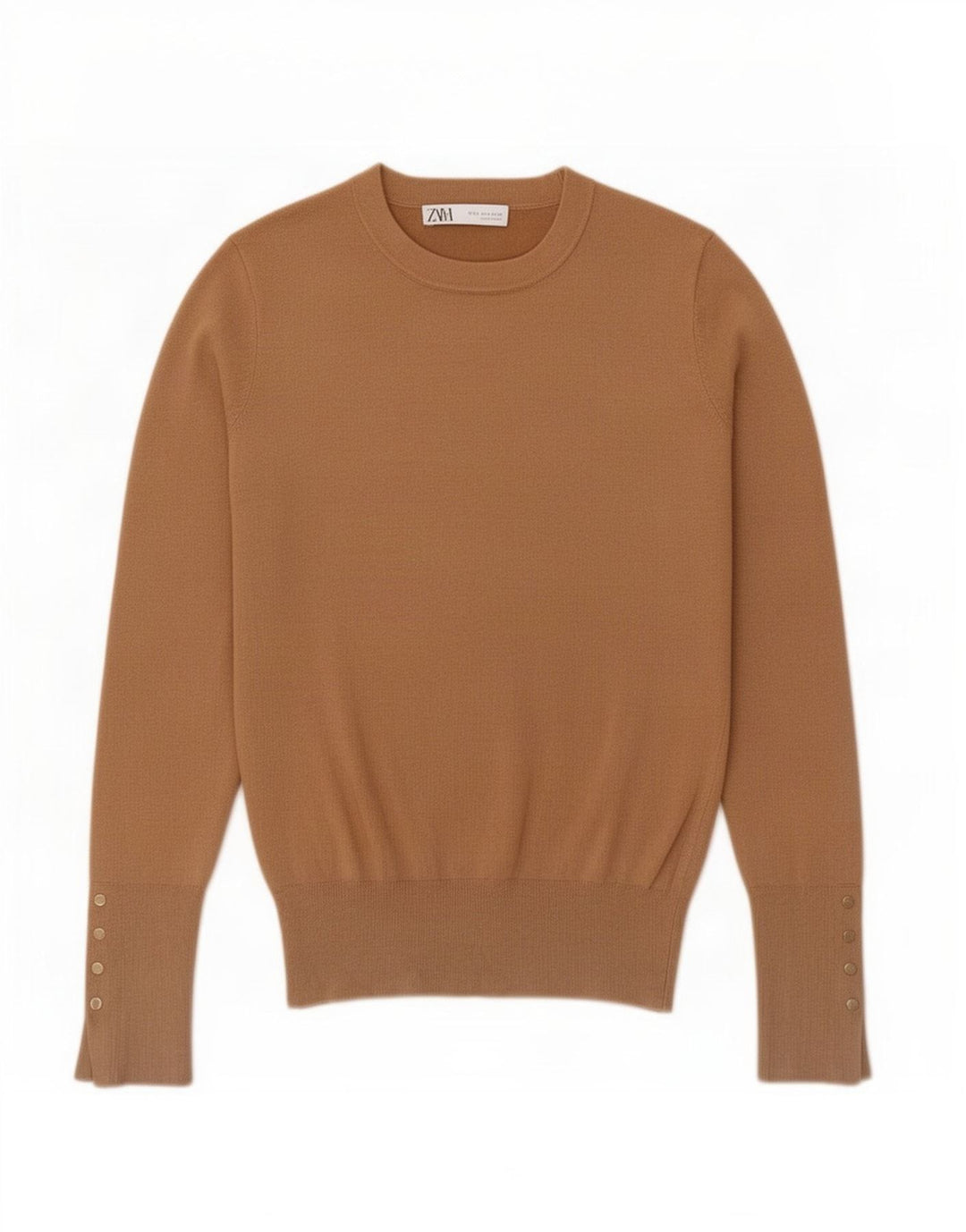Zara Mujer Regular Fit Jersey Jersey UK 8 Small Marrón