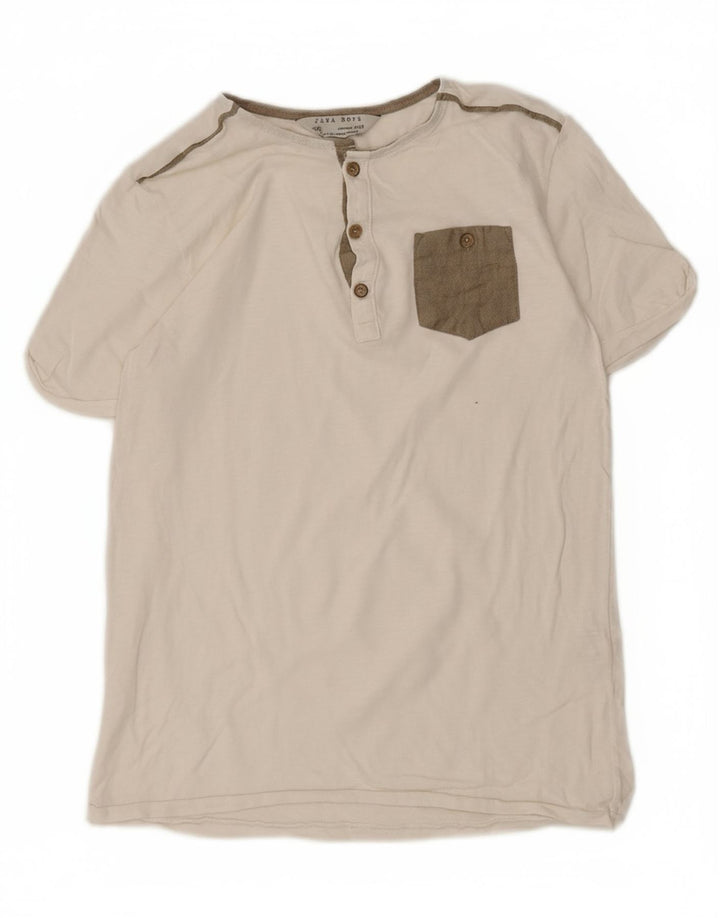 ZARA Boys T-Shirt Top 11-12 Years White Cotton