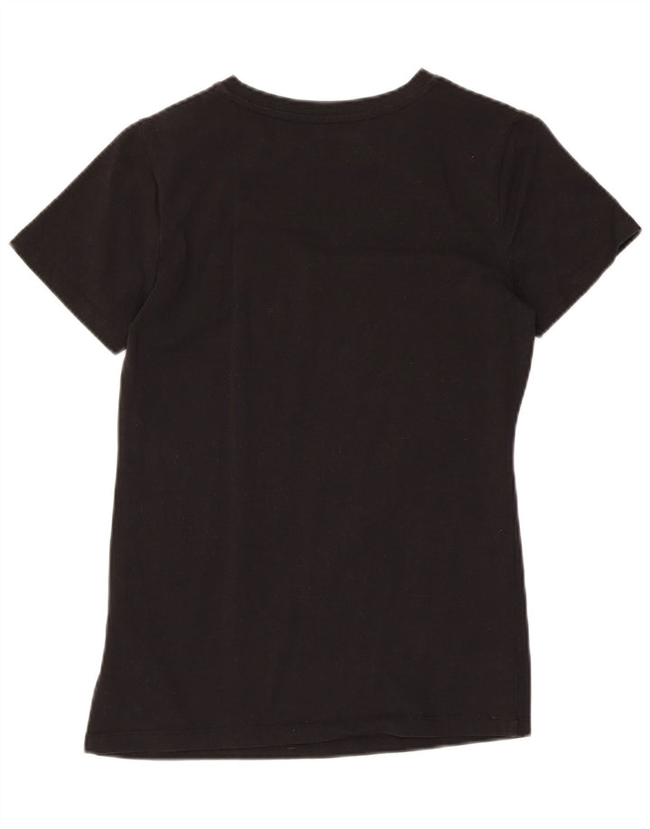 CALVIN KLEIN JEANS Camiseta gráfica para mujer Top UK 6 XS Algodón negro