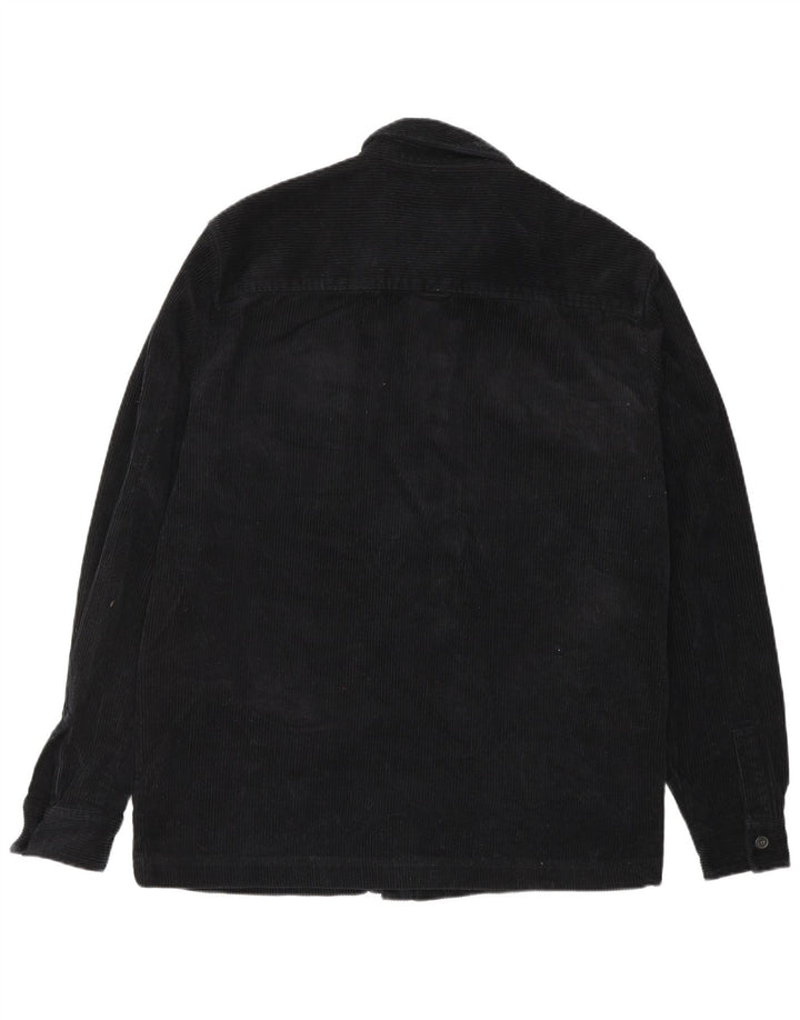 LYLE & SCOTT Camisa de pana para hombre Algodón negro mediano