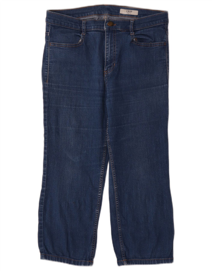 Marks & Spencer Vaqueros recortados para mujer UK 12 Medium W32 L21 Algodón azul
