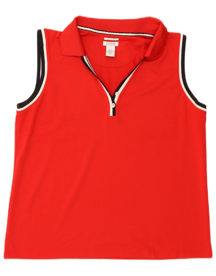 IZOD Polo sin mangas para mujer UK 40 XL Poliéster rojo