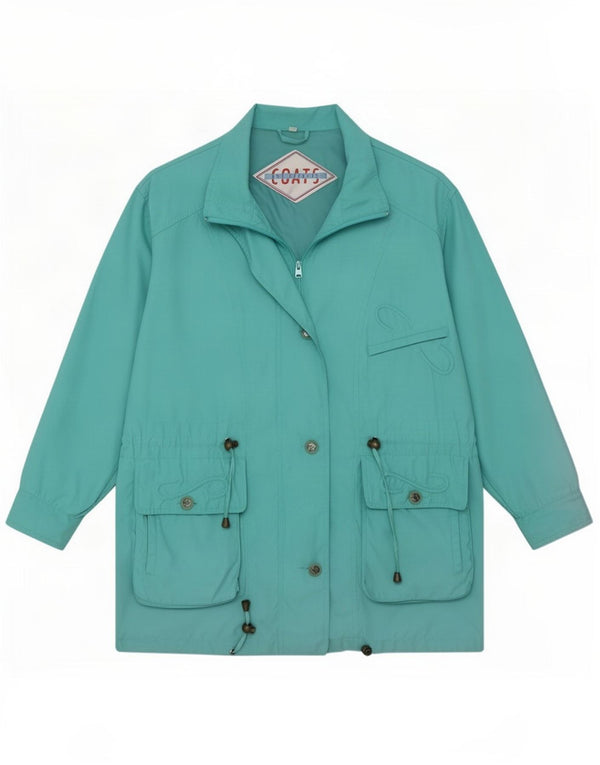 Chaqueta parka extragrande vintage para mujer IT 46 Poliéster turquesa grande