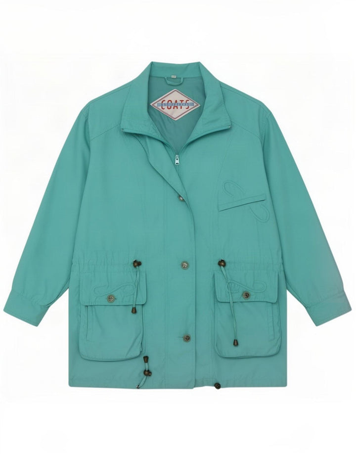 Chaqueta parka extragrande vintage para mujer IT 46 Poliéster turquesa grande