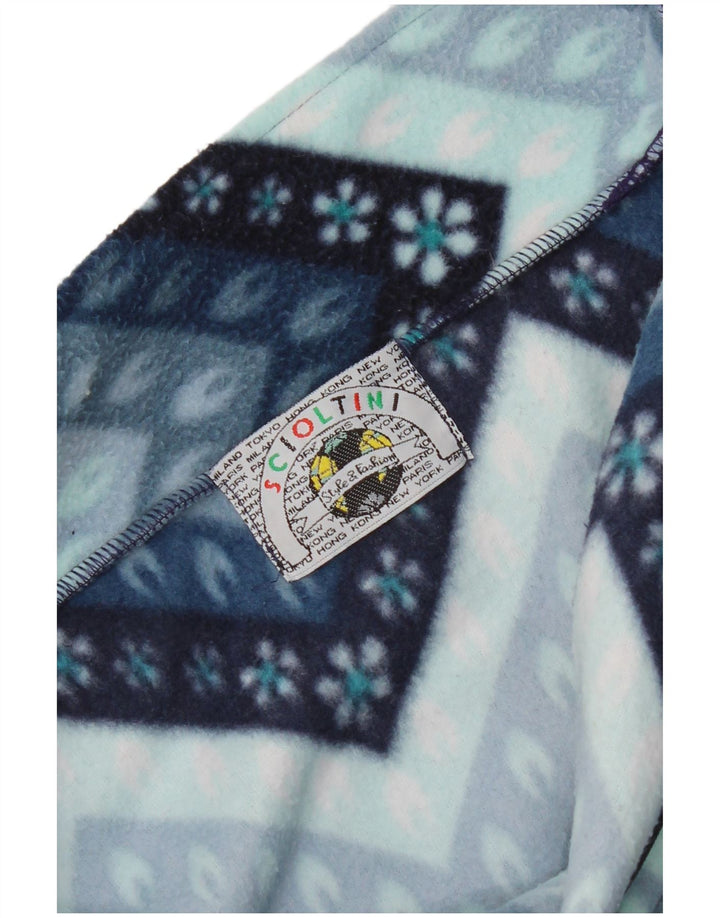 Vintage hombres chaqueta de lana Reino Unido 40 grande azul geométrico