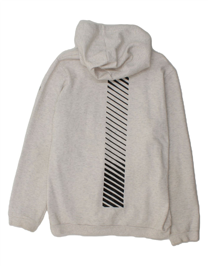 ASICS Mens Hoodie Jumper Medium Grey Striped Cotton Vintage Asics and Second-Hand Asics from Messina Hembry 