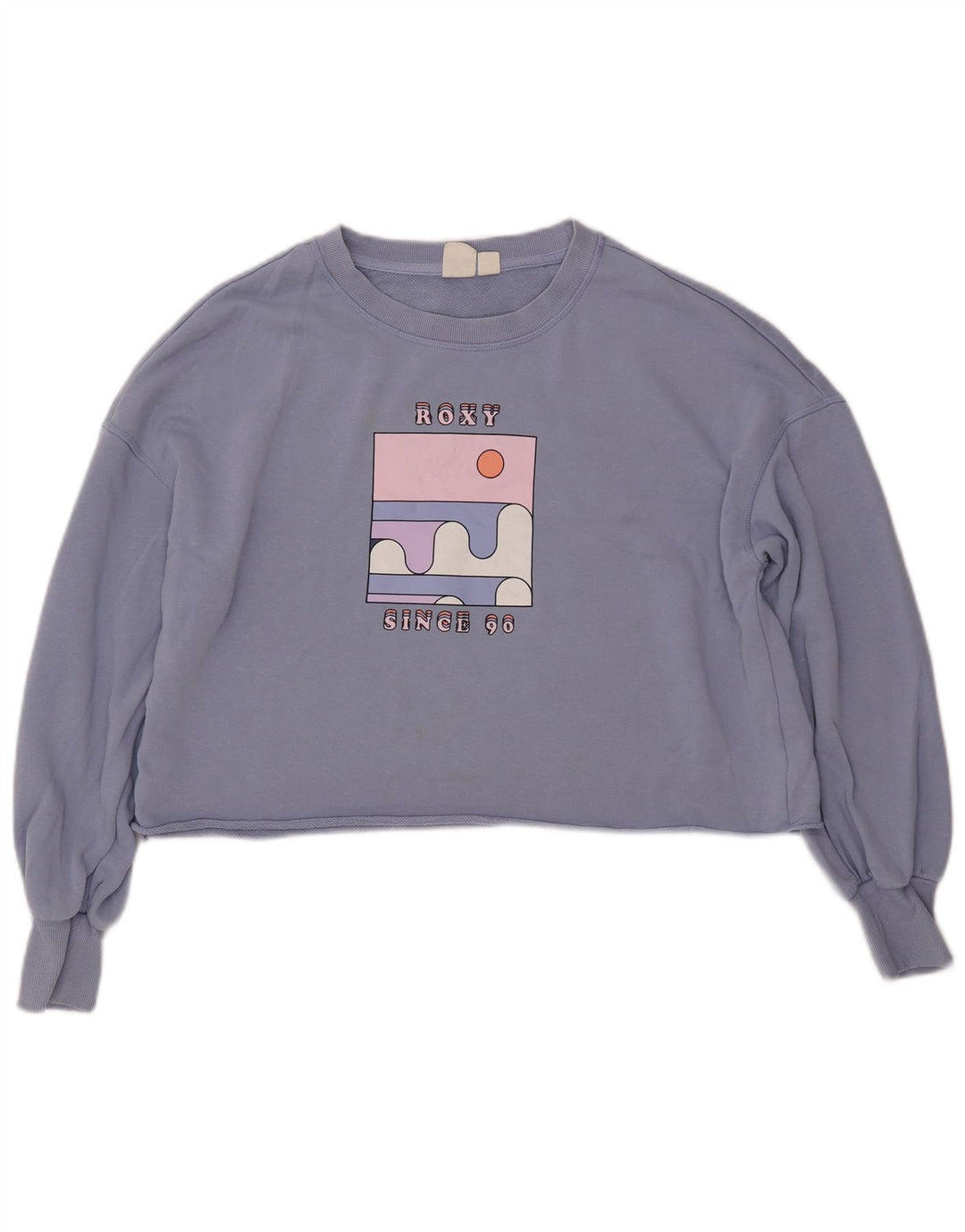 ROXY - Sudadera extragrande con estampado gráfico para mujer, talla 40, color azul