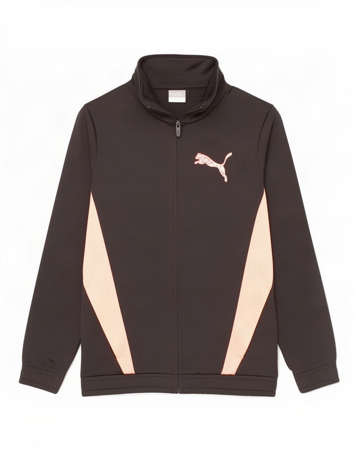 Puma Chaqueta de chándal con gráfico gráfico para niños 9-10 años Bloque de Color Negro