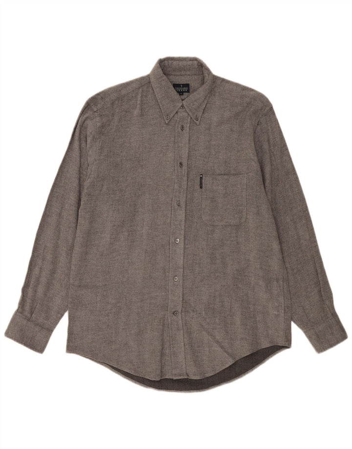 Camisa Hombre Trussardi Jeans Franela XL Viscosa Espiga Gris