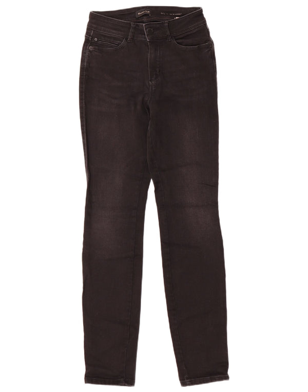 Massimo Dutti Vaqueros Pitillo de Talle Medio para Mujer EU 34 2XS W24 L29 Algodón Negro