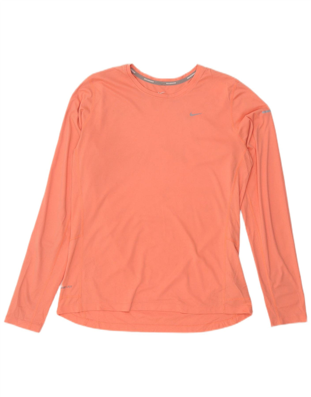NIKE Mujer Dri Fit Top Manga Larga UK 46 Grande Poliéster Rosa