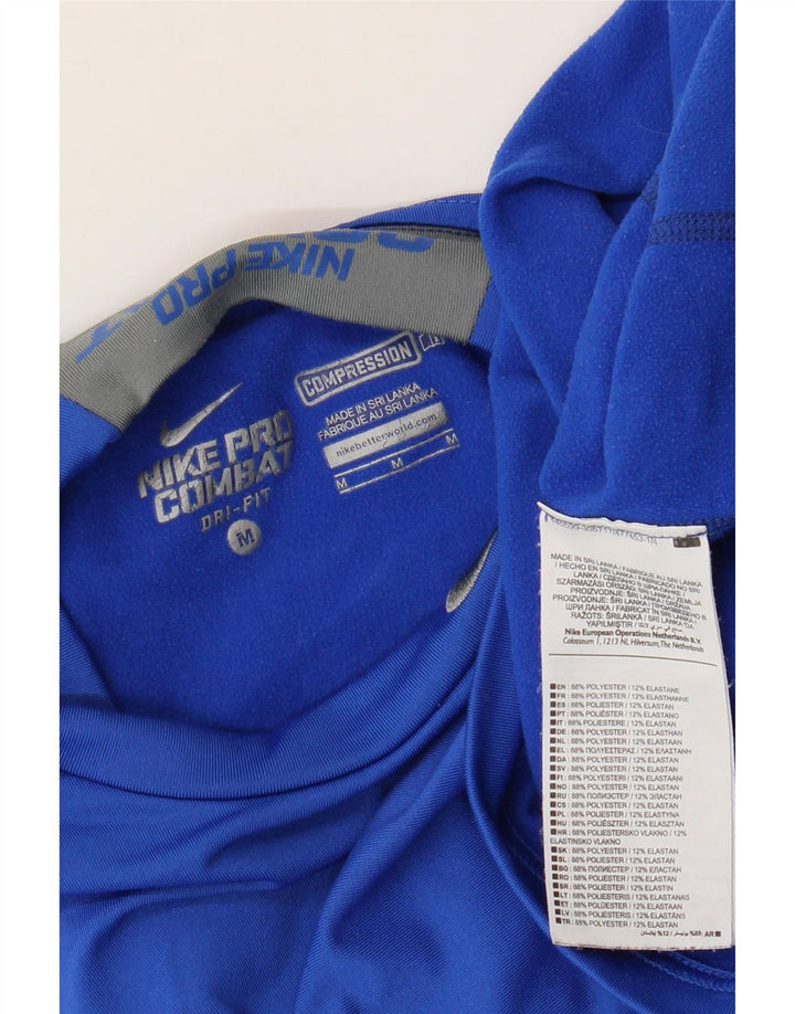 Camiseta Nike Dri Fit para hombre de manga larga de poliéster azul medio
