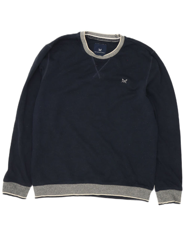 Crew Clothing Hombre Sudadera Jumper Grande Azul Marino Colorblock Poliéster