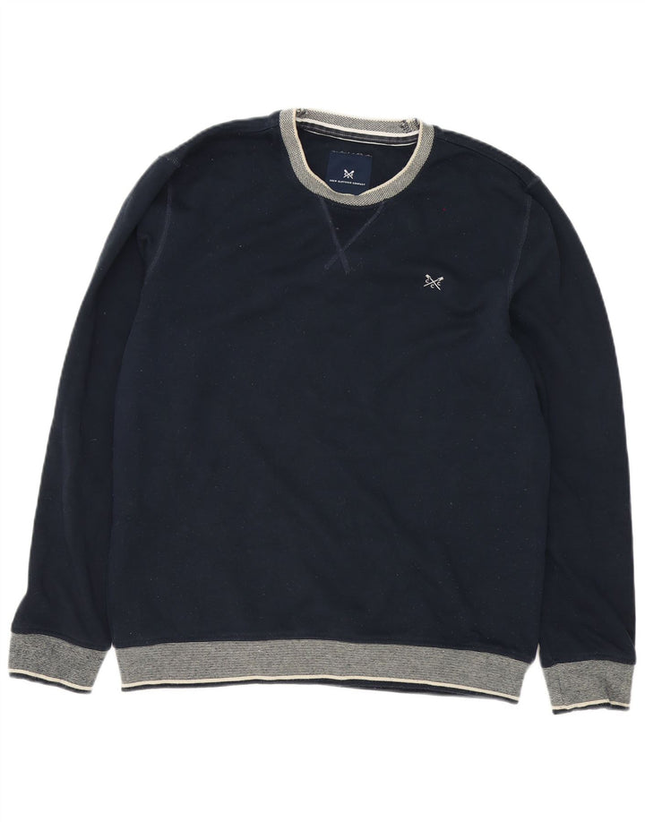 Crew Clothing Hombre Sudadera Jumper Grande Azul Marino Colorblock Poliéster
