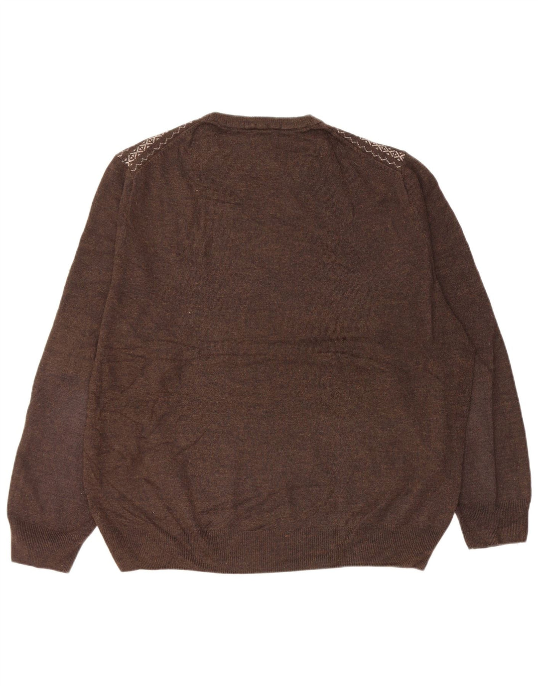 Dockers Suéter De Cuello Redondo Para Hombre XL Marrón Fair Isle Acrílico