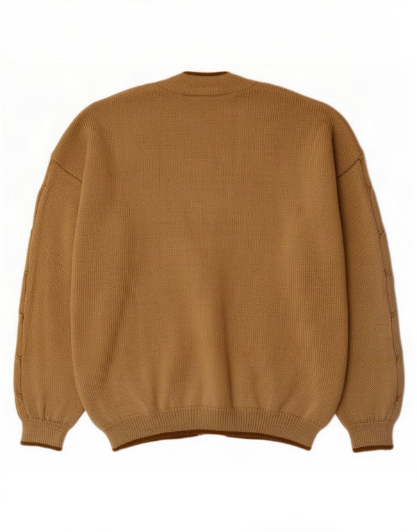 Vintage hombres Cardigan suéter grande beige