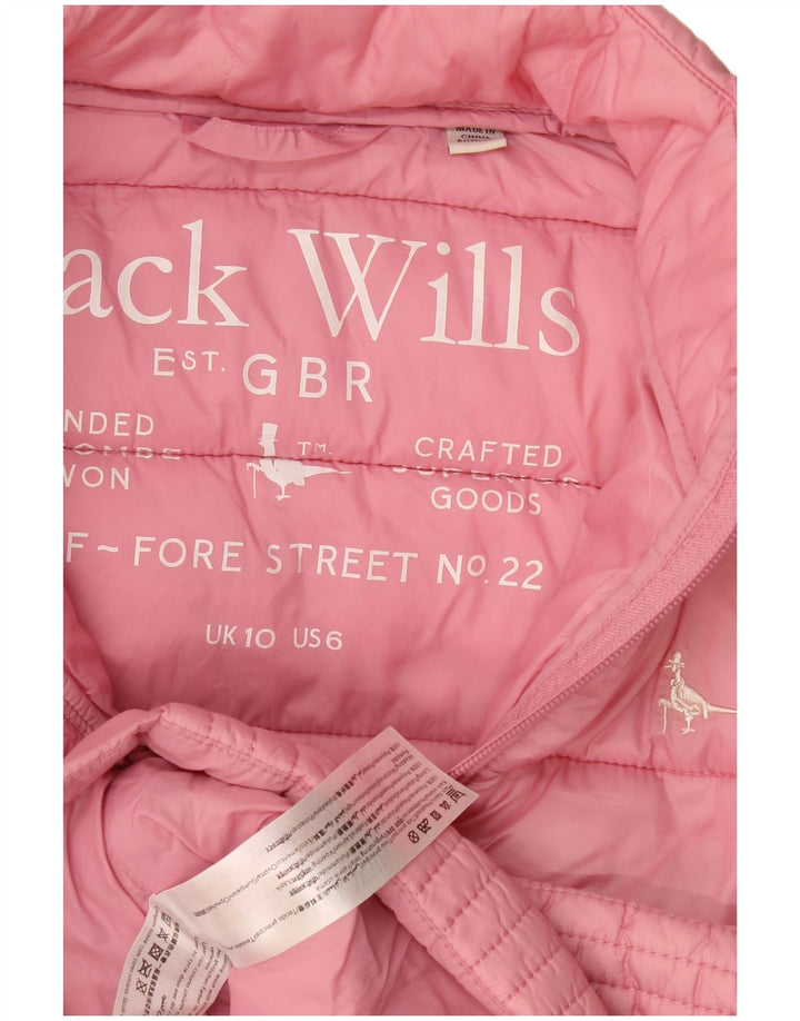 Jack Wills Chaqueta acolchada para mujer UK 10 Small Pink Polyamide