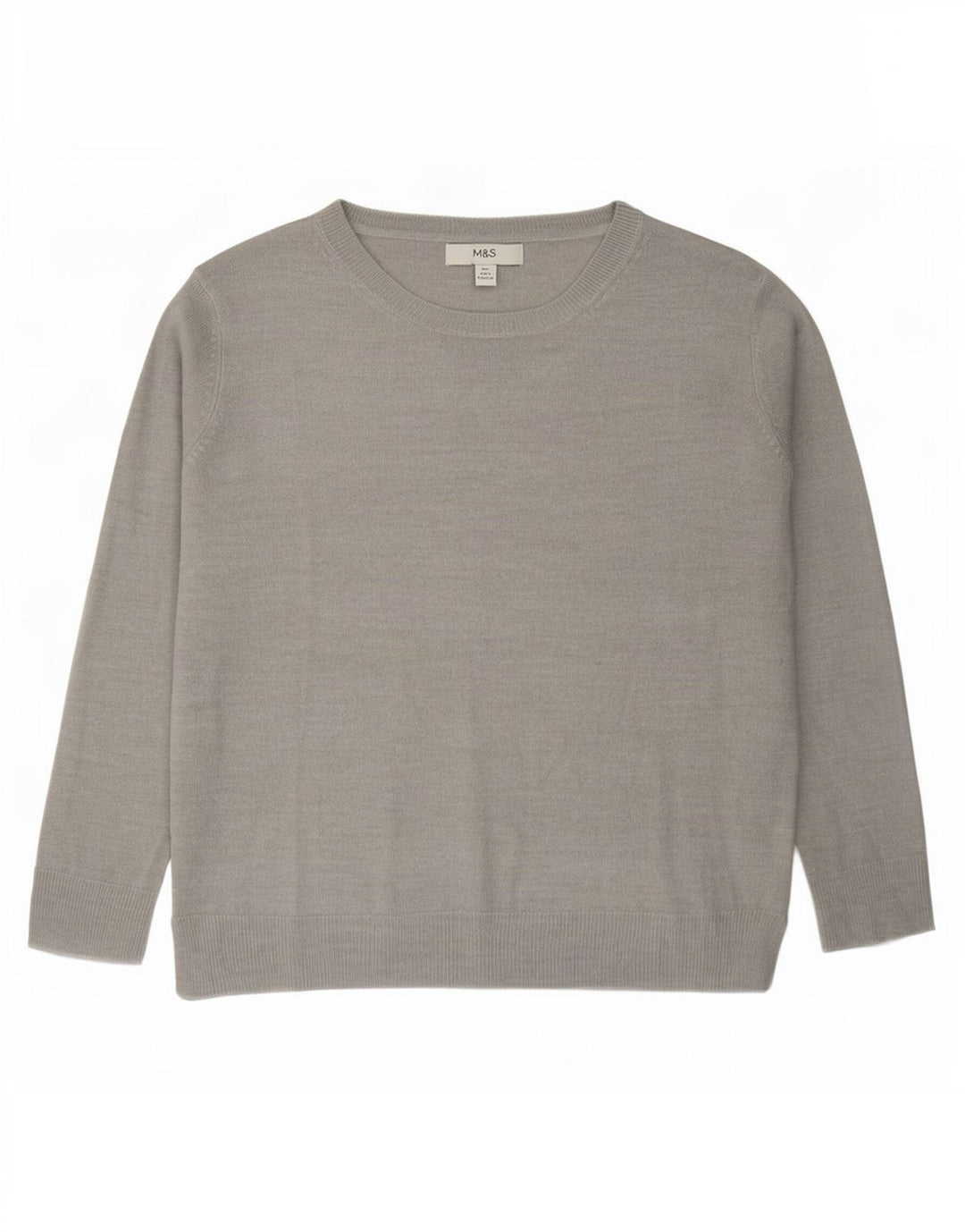 Marks & Spencer Suéter tipo jersey de gran tamaño con cuello barco para mujer UK 10 Small Grey