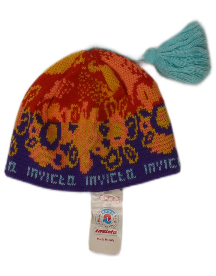 Invicta Gorro con pompón de punto gráfico para mujer Talla única Acrílico naranja