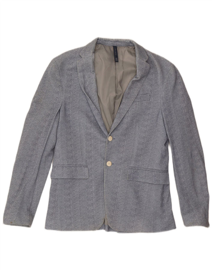 Zara Chaqueta Blazer De 2 Botones Para Hombre EU 48 Algodón Azul Medio