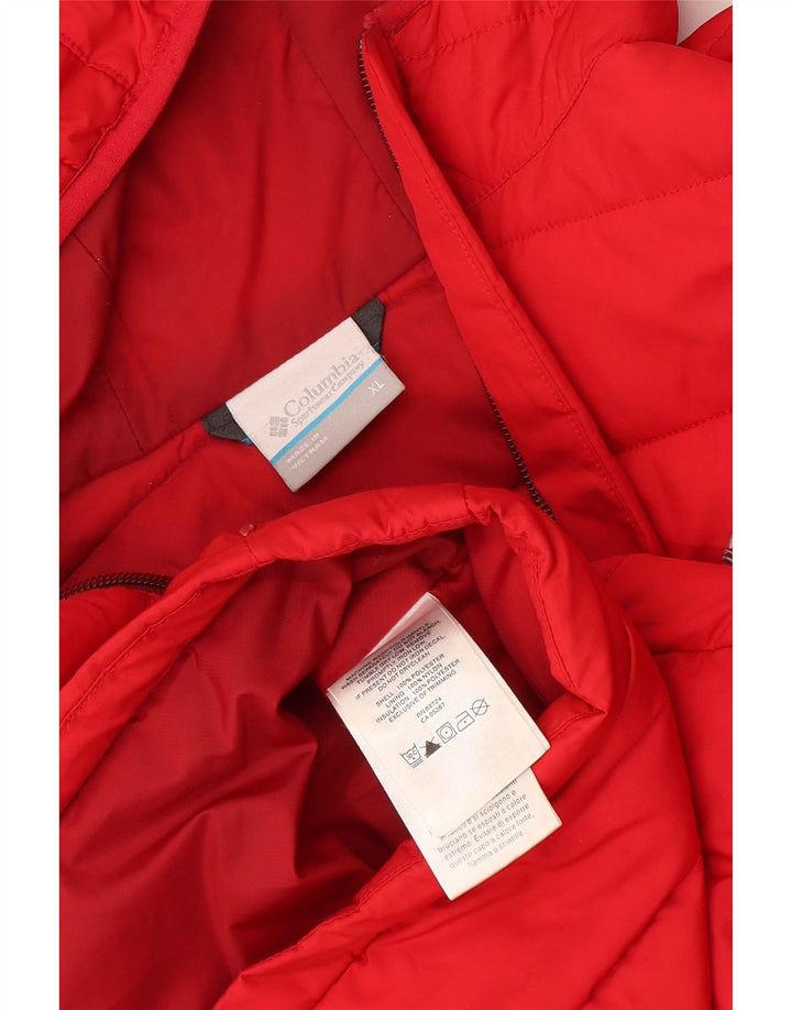 Columbia Chaqueta acolchada con capucha para mujer ES 40 XL Poliéster rojo