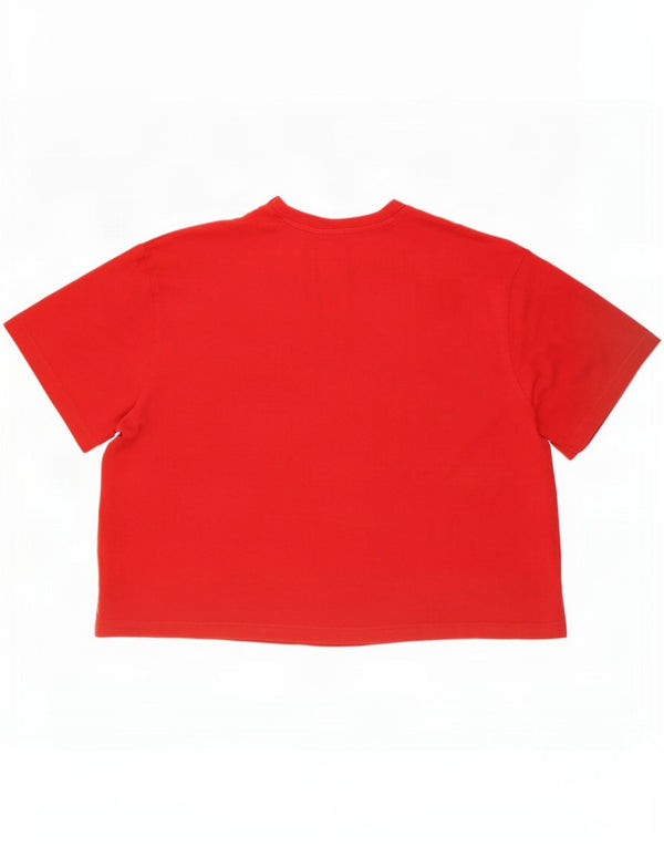 Adidas Camiseta corta extragrande con gráfico para mujer UK 28/30 3XL Algodón rojo