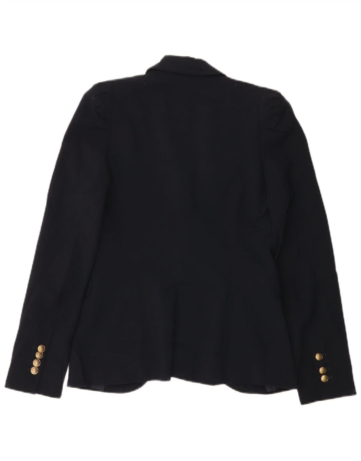 Zara Chaqueta Blazer De 1 Botón Para Mujer UK 6 XS Poliéster Azul Marino