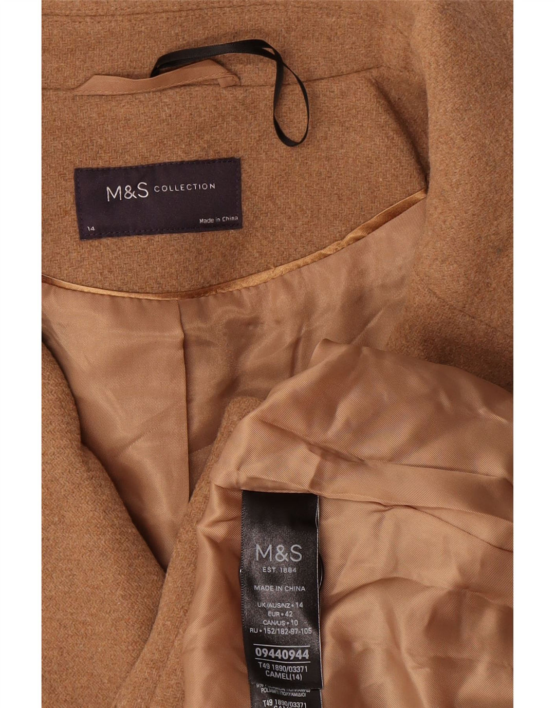 Marks & Spencer Chaquetón extragrande para mujer UK 44 Lana beige grande